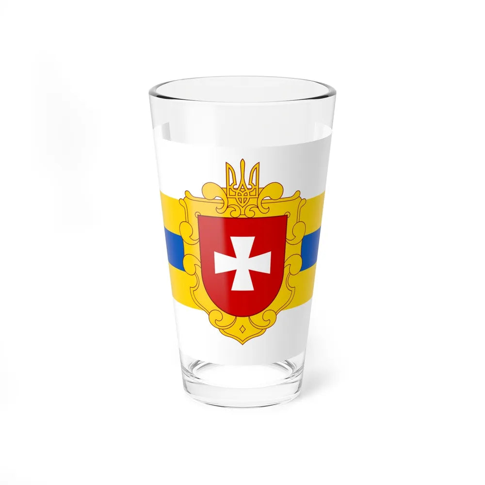 Flag of Rivne Oblast Ukraine - Pint Glass 16oz-16oz-Go Mug Yourself