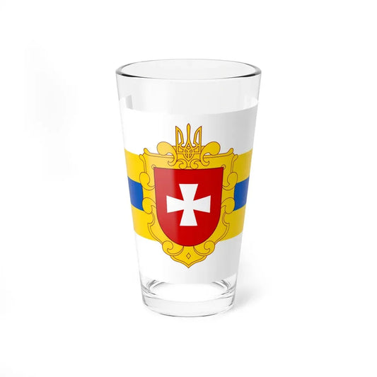 Flag of Rivne Oblast Ukraine - Pint Glass 16oz 16oz - Go Mug Yourself