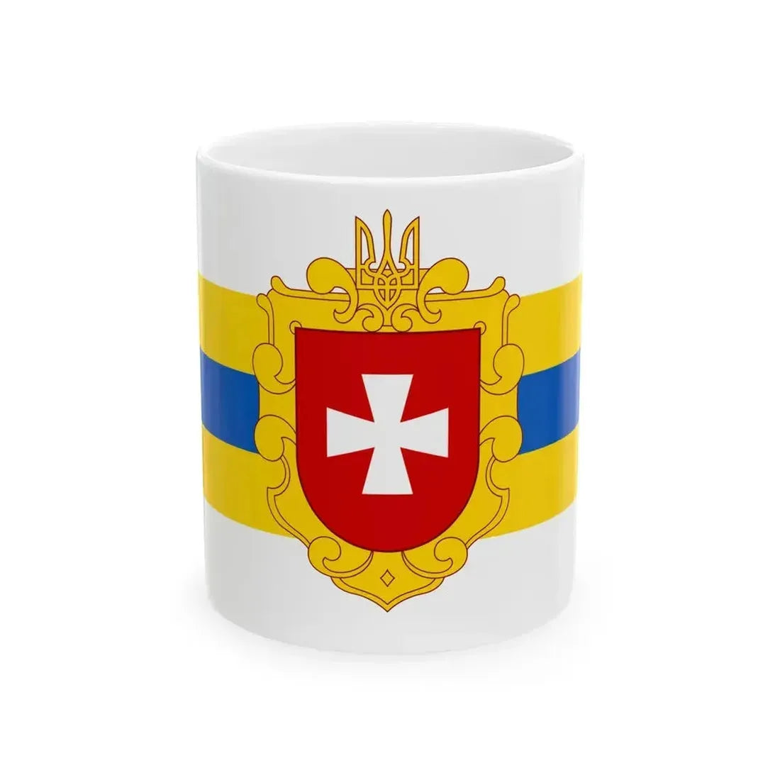 Flag of Rivne Oblast Ukraine - White Coffee Mug 11oz - Go Mug Yourself