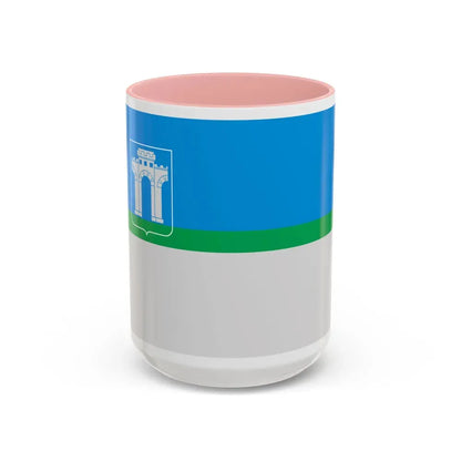 Flag of Rivne Ukraine - Accent Coffee Mug 15oz Pink - Go Mug Yourself