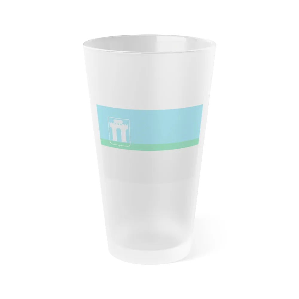 Flag of Rivne Ukraine - Frosted Pint Glass 16oz-16oz-Frosted-Go Mug Yourself