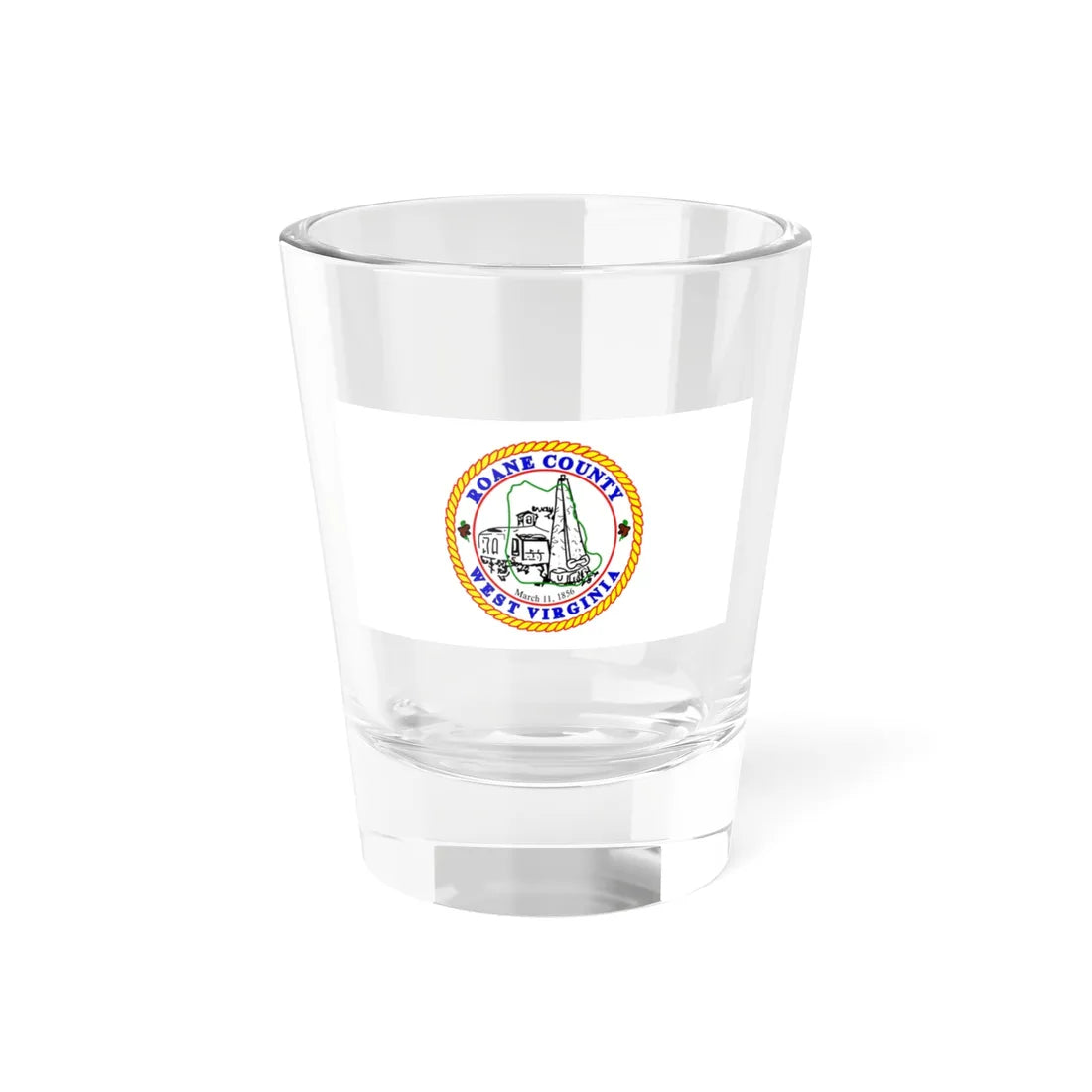 Flag of Roane County West Virginia (United States) Shot Glass 1.5oz 1.5oz - Go Mug Yourself