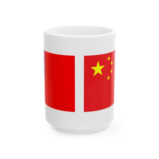 Flag of ROC and PRC (China) White Coffee Mug 15oz - Go Mug Yourself