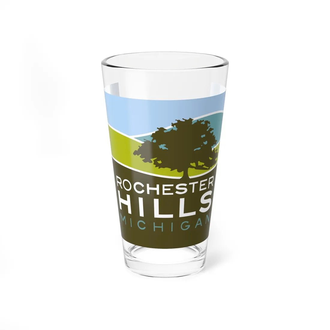 Flag of Rochester Hills Michigan (United States) Pint Glass 16oz 16oz - Go Mug Yourself