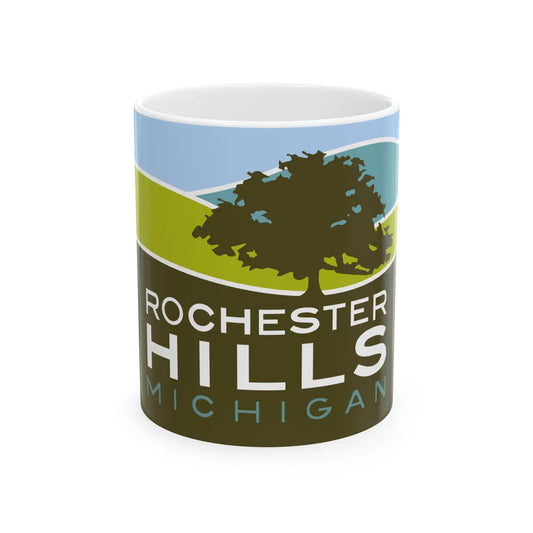 Flag of Rochester Hills Michigan (United States) White Coffee Mug 11oz - Go Mug Yourself