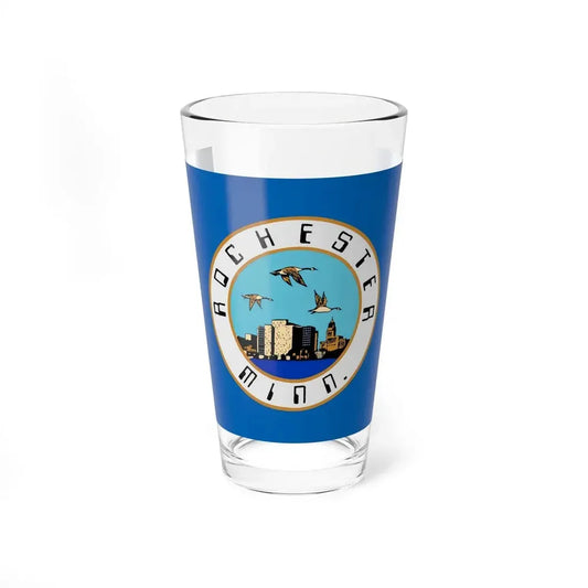 Flag of Rochester, Minnesota - Pint Glass 16oz 16oz - Go Mug Yourself