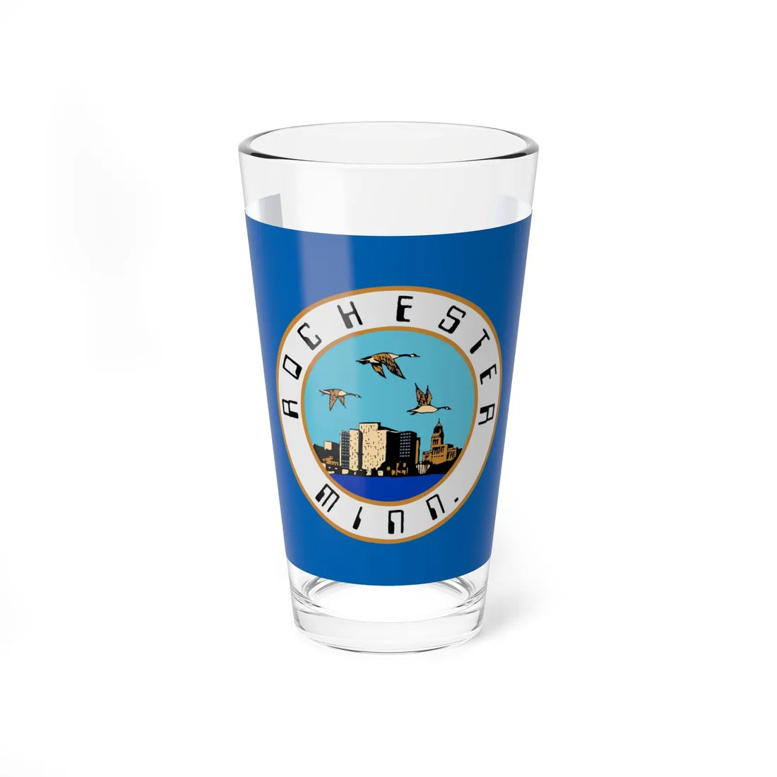 Flag of Rochester Minnesota (United States) Pint Glass 16oz 16oz - Go Mug Yourself