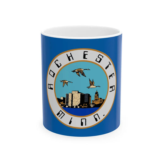 Flag of Rochester Minnesota (United States) White Coffee Mug 11oz - Go Mug Yourself