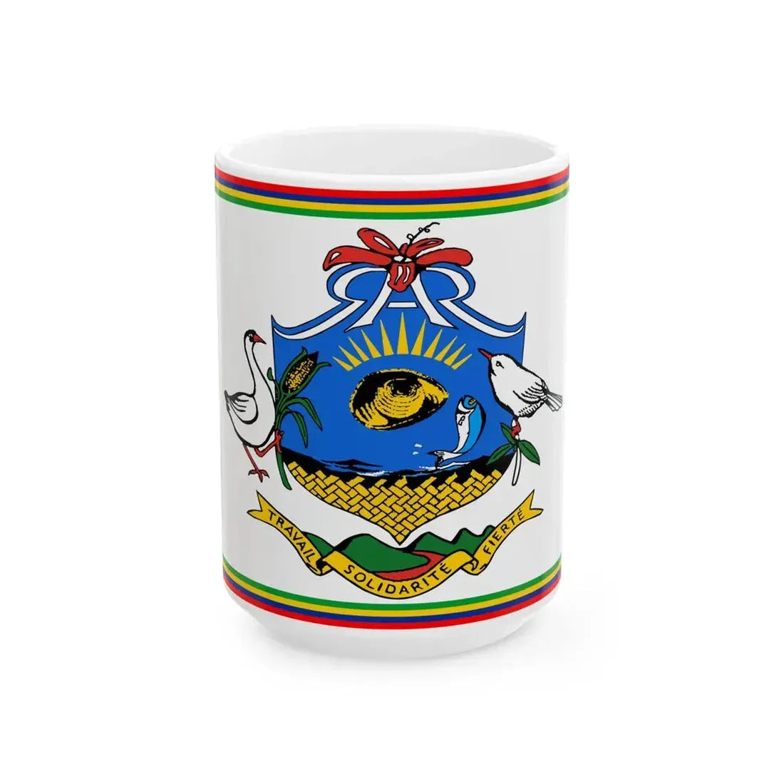 Flag of Rodrigues (Mauritius) White Coffee Mug 15oz - Go Mug Yourself