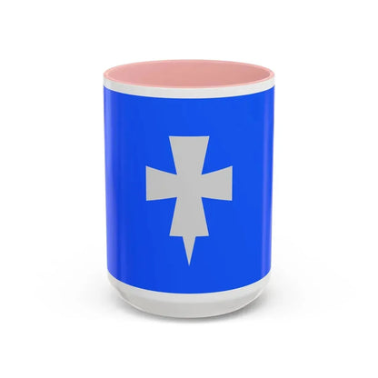 Flag of Rogaland Norway - Accent Coffee Mug 15oz Pink - Go Mug Yourself