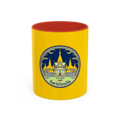 Flag of Roi Et Province Thailand - Accent Coffee Mug 11oz Red - Go Mug Yourself