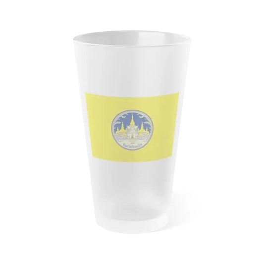 Flag of Roi Et Province Thailand - Frosted Pint Glass 16oz 16oz Frosted - Go Mug Yourself