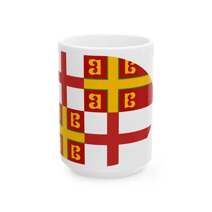 Flag of Romagna Lega Nord Variant (Italy) White Coffee Mug 15oz - Go Mug Yourself