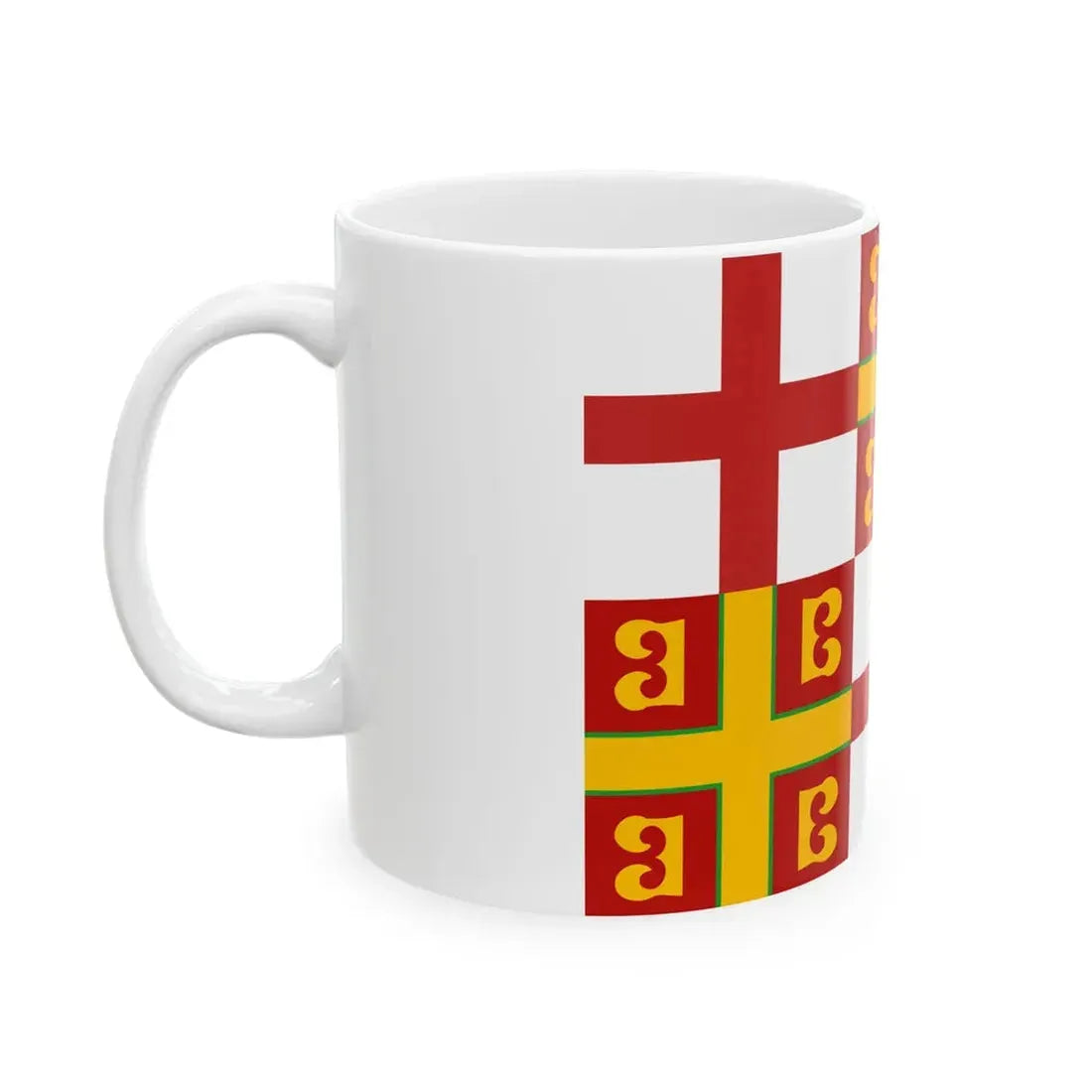 Flag of Romagna Lega Nord Variant (Italy) White Coffee Mug - Go Mug Yourself