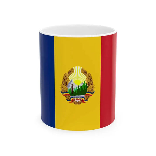 Flag of Romania 1948-1952 (Oman) White Coffee Mug 11oz - Go Mug Yourself