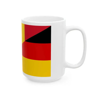 Flag of Romania and Germany (Germany) White Coffee Mug - Go Mug Yourself