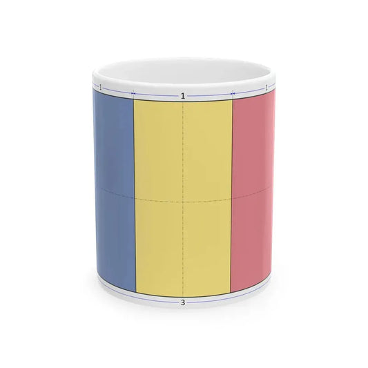 Flag of Romania construction sheet (Oman) White Coffee Mug 11oz - Go Mug Yourself