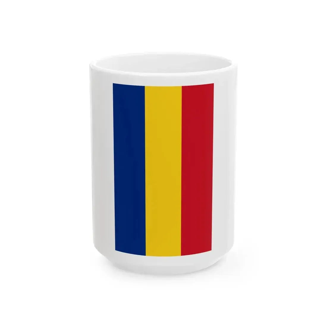 Flag of Romania vertical (Oman) White Coffee Mug 15oz - Go Mug Yourself