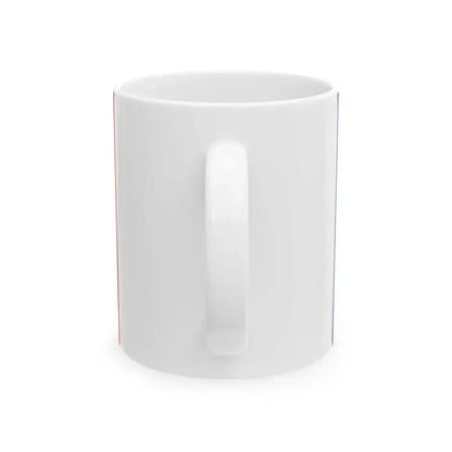 Flag of Romania with coat of arms (Oman) White Coffee Mug - Go Mug Yourself