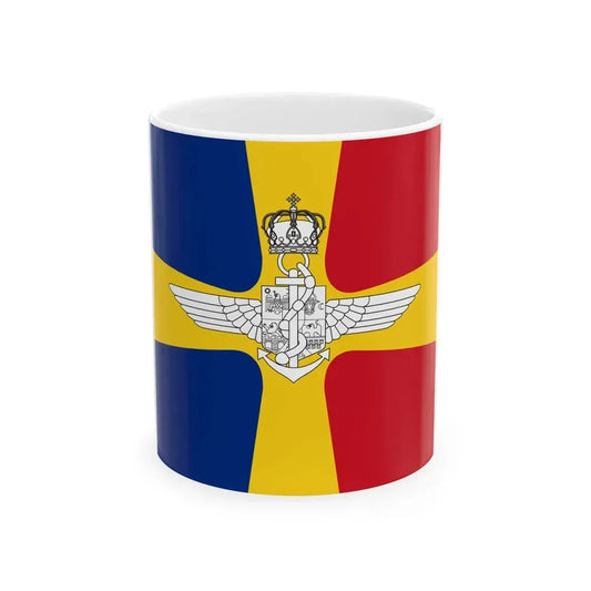 Flag of Romanian Air Transport and Marine Minister WWII (Oman) White Coffee Mug 11oz - Go Mug Yourself