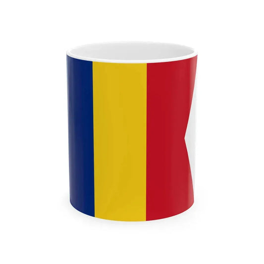 Flag of Romanian Captain or Commander 1939 (Oman) White Coffee Mug 11oz - Go Mug Yourself