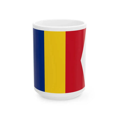 Flag of Romanian Captain or Commander 1939 (Oman) White Coffee Mug 15oz - Go Mug Yourself