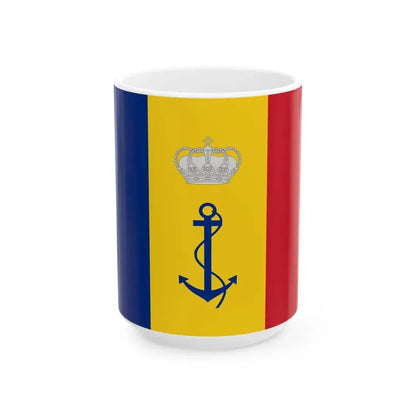 Flag of Romanian Coastguard pre-1922 (Oman) White Coffee Mug 15oz - Go Mug Yourself