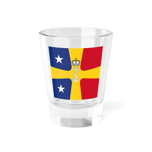 Flag of Romanian Commander of the Navy as Vice Admiral WWII (Oman) Shot Glass 1.5oz 1.5oz - Go Mug Yourself