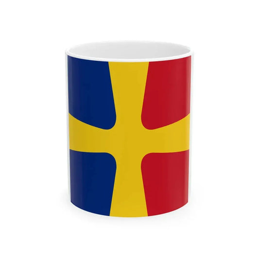 Flag of Romanian Commodore as chief of flotilla-division WWII (Oman) White Coffee Mug 11oz - Go Mug Yourself