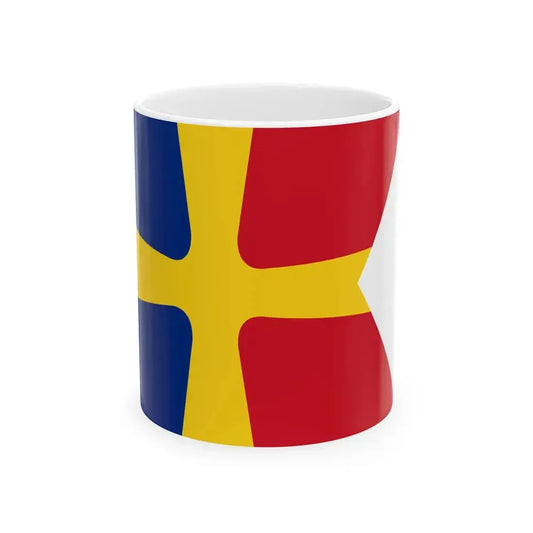Flag of Romanian Commodore as Commander of a small unit WWII (Oman) White Coffee Mug 11oz - Go Mug Yourself