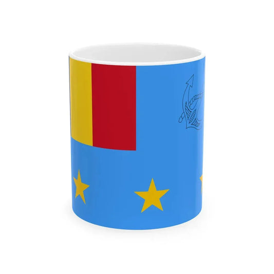 Flag of Romanian Deputy Chief of Naval Staff (Oman) White Coffee Mug 11oz - Go Mug Yourself