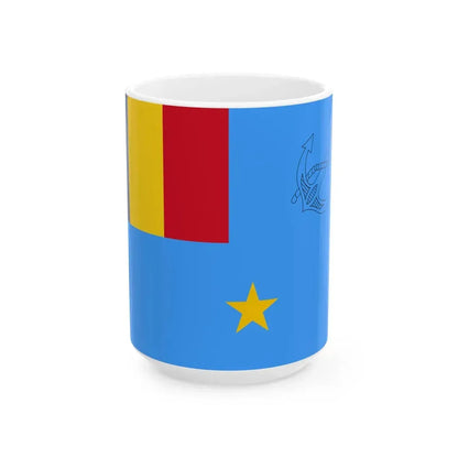 Flag of Romanian Major Naval Unit Commander (Oman) White Coffee Mug 15oz - Go Mug Yourself
