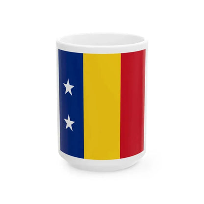 Flag of Romanian Vice admiral 1939 (Oman) White Coffee Mug 15oz - Go Mug Yourself