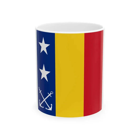 Flag of Romanian Vice admiral as chief of navy 1939 (Oman) White Coffee Mug 11oz - Go Mug Yourself
