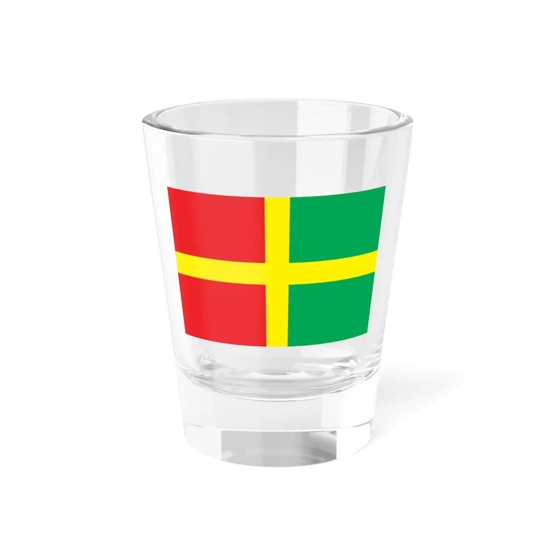 Flag of Romanivskiy Raion in Zhytomyr Oblast (Ukraine) Shot Glass 1.5oz 1.5oz - Go Mug Yourself