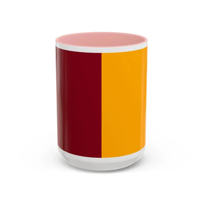 Flag of Rome Italy - Accent Coffee Mug 15oz Pink - Go Mug Yourself