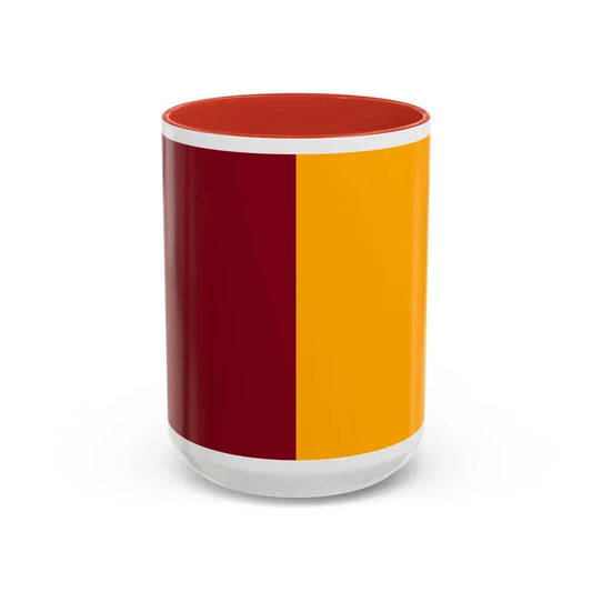 Flag of Rome Italy - Accent Coffee Mug 15oz Red - Go Mug Yourself