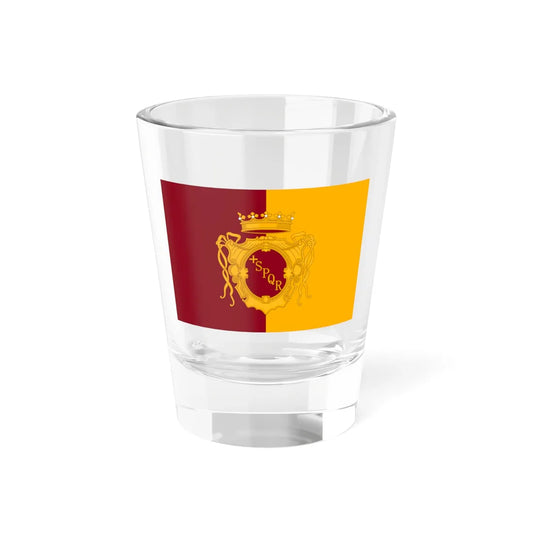 Flag of Rome with Greater Arms (Italy) Shot Glass 1.5oz 1.5oz - Go Mug Yourself