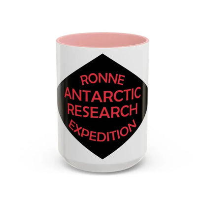 Flag of Ronne Antarctic Research Expedition - Accent Coffee Mug 15oz Pink - Go Mug Yourself