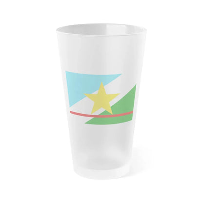 Flag of Roraima Brazil - Frosted Pint Glass 16oz 16oz Frosted - Go Mug Yourself