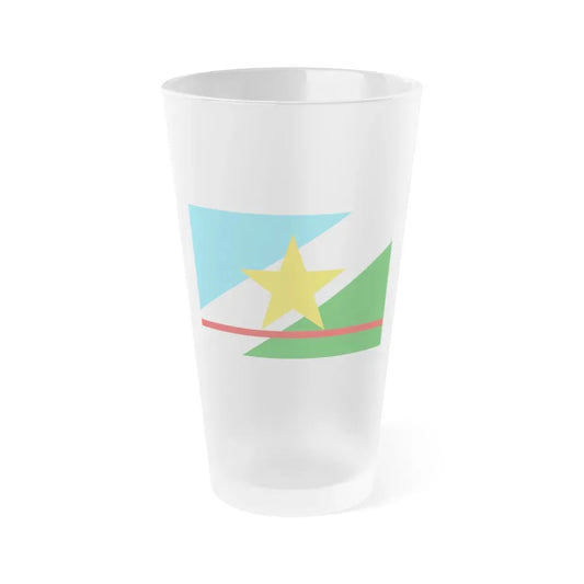 Flag of Roraima Brazil - Frosted Pint Glass 16oz 16oz Frosted - Go Mug Yourself