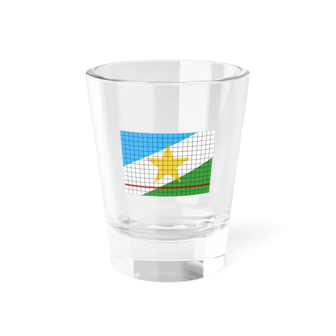 Flag of Roraima with grid (Brazil) Shot Glass 1.5oz 1.5oz - Go Mug Yourself