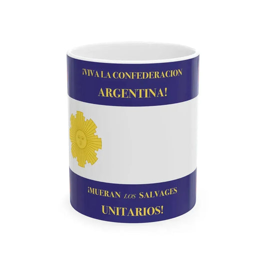 Flag of Rosas Variant (Argentina) White Coffee Mug 11oz - Go Mug Yourself