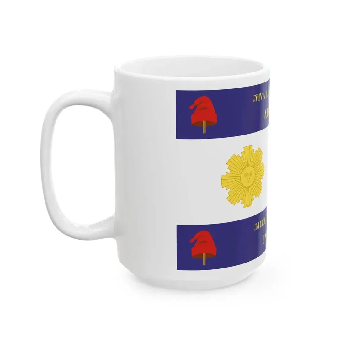 Flag of Rosas Variant (Argentina) White Coffee Mug - Go Mug Yourself