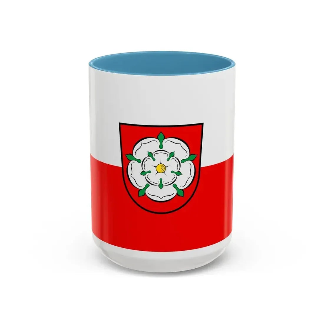 Flag of Rosenheim 2 Germany - Accent Coffee Mug 15oz Light Blue - Go Mug Yourself