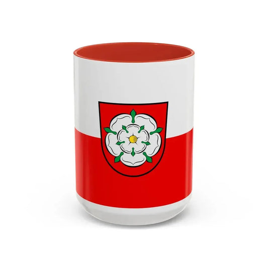 Flag of Rosenheim 2 Germany - Accent Coffee Mug 15oz Red - Go Mug Yourself