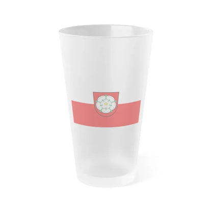 Flag of Rosenheim 2 Germany - Frosted Pint Glass 16oz 16oz Frosted - Go Mug Yourself