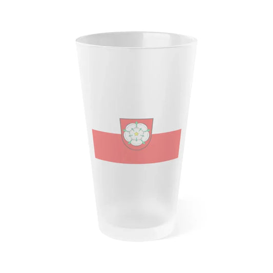 Flag of Rosenheim 2 Germany - Frosted Pint Glass 16oz 16oz Frosted - Go Mug Yourself