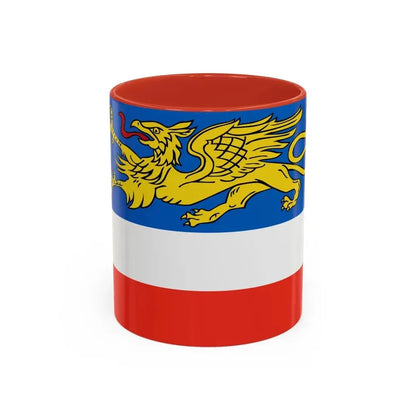 Flag of Rostock 2 Germany - Accent Coffee Mug 11oz Red - Go Mug Yourself