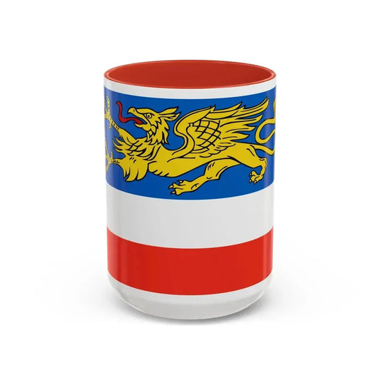 Flag of Rostock 2 Germany - Accent Coffee Mug 15oz Red - Go Mug Yourself